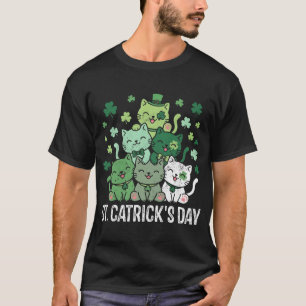 T-shirt La Saint-Patrick Fête des Chats Drôle Shamrock