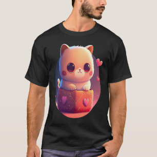 T-shirt La Saint-Valentin Chat Chaton Mignon dans une Boît