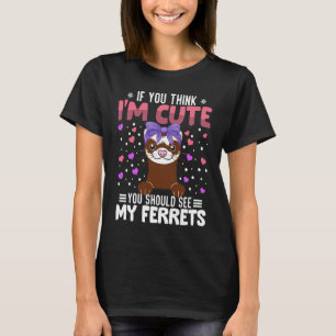 T-shirt La Saint-Valentin coeur de furets Animal pour femm