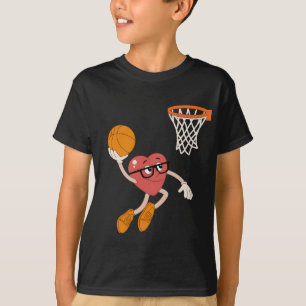 T-shirt La Saint-Valentin Cœur Plongeant Basketball Mignon