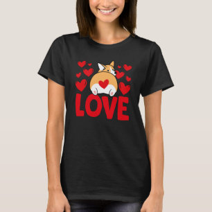 T-shirt La Saint-Valentin coeurs amour corgis animal femme