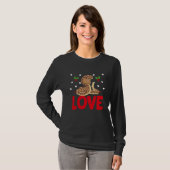 T-shirt La Saint-Valentin Cœurs Amour Python Animal Femme (Devant entier)