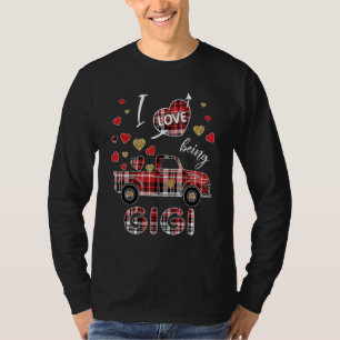 T-shirt La Saint-Valentin J'adore être Gigi carreau rouge