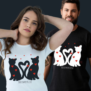 T-shirt La Saint-Valentin Les amoureux des chats Meowentin