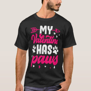 T-shirt La Saint-Valentin Mon Valentin a des pattes Chat