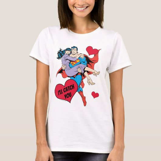 T-shirt La Saint-Valentin Superman | Je vais vous attraper (Devant)