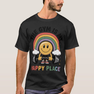 T-shirt La salle de sport est mon endroit heureux Smiley R