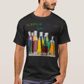 T-shirt La science est si Gay rainbow couleurs tubes d'ess