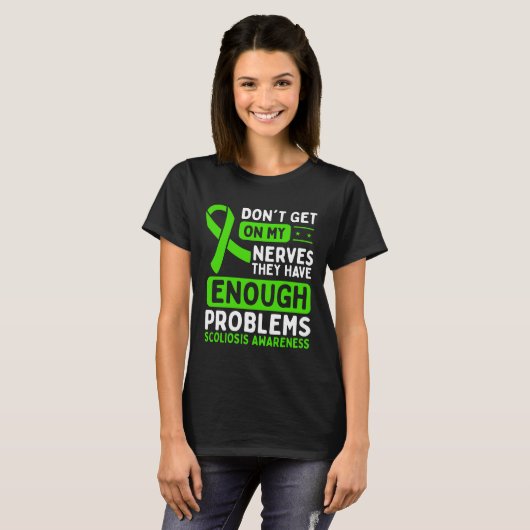 T-shirt La sensibilisation à la Scoliose Nerves Écran vert (Devant entier)