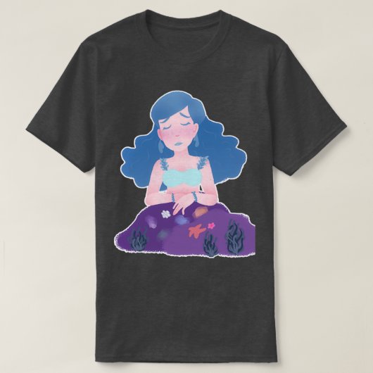 T-shirt La sirène en deuil (Design devant)