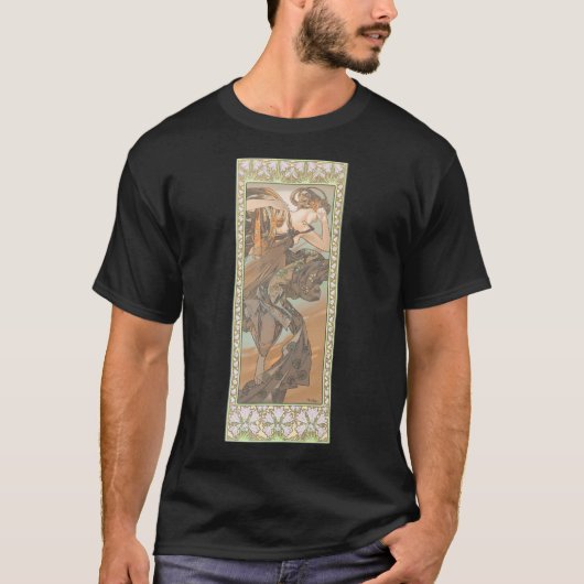 T-shirt La Soirée Étoile D'Alphonse Mucha. élevé (Devant)