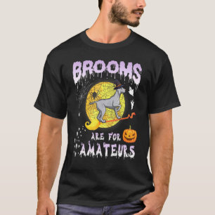 T-shirt La sorcière Weimaraner volant sur des balais de lu