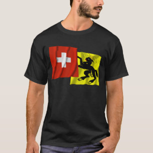 T-shirt La Suisse et les drapeaux de ondulation de