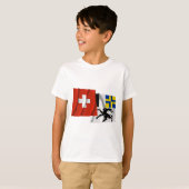 T-shirt La Suisse et les drapeaux de ondulation de (Devant entier)