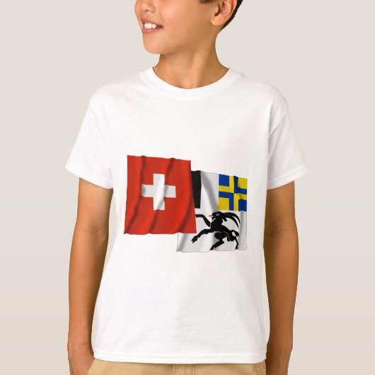 T-shirt La Suisse et les drapeaux de ondulation de (Devant)