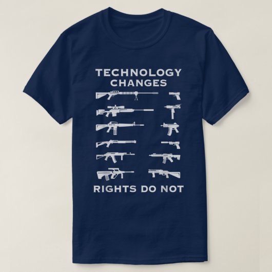 T-shirt La technologie change les droits ne changent pas l (Design devant)