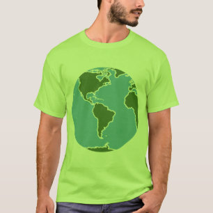 T-shirt La terre de planète d'éloge de Kawaii