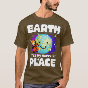 T-shirt La Terre des femmes est mon endroit heureux VNeck