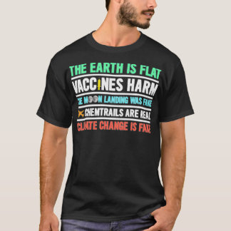 T-shirt La Terre Est Des Vaccins Plats Harm Chemtrails Mas