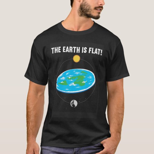 T-shirt La Terre Est Plat Flat Earth Map Conspiration (Devant)