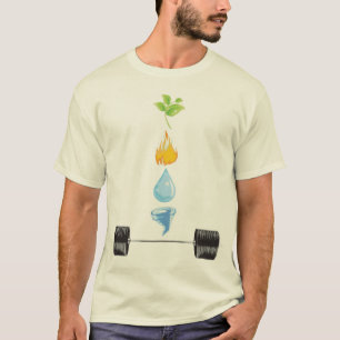 T-shirt La terre, le feu, l'eau, air, chemise de FER