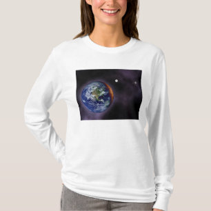 T-shirt La terre montrée aux bords externes