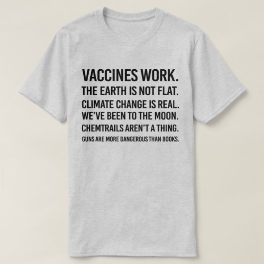 T-shirt La terre n'est pas plate et le changement climatiq (Design devant)