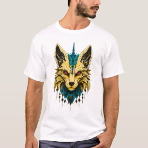 T-shirt La tête de renard mystique, noble et mystérieuse.