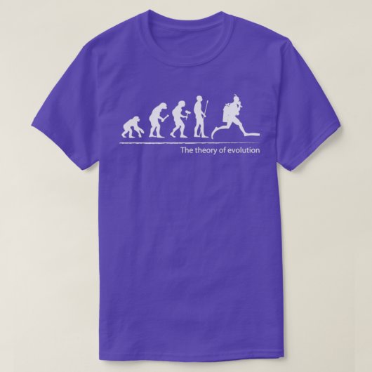T-shirt La théorie de l'évolution de la plongée sous-marin (Design devant)