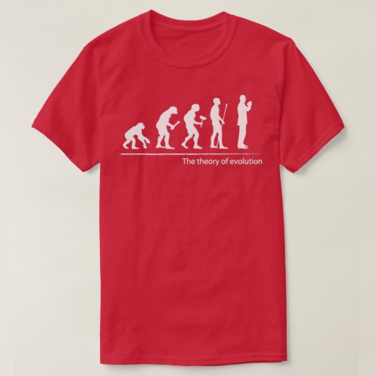 T-shirt La théorie du barman de l'évolution (Design devant)