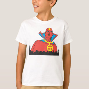 T-shirt La Tornade rouge derrière le paysage urbain