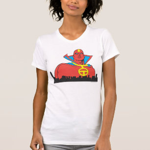 T-shirt La Tornade rouge derrière le paysage urbain