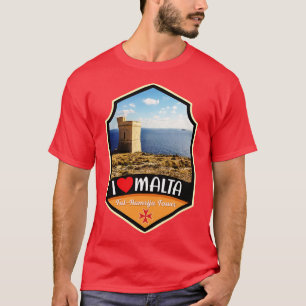 T-shirt La Tour Tal Hamrija De Malte Et L'Île Filfla