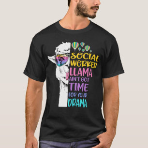 T-shirt La travailleuse sociale llama n'a pas le temps pou
