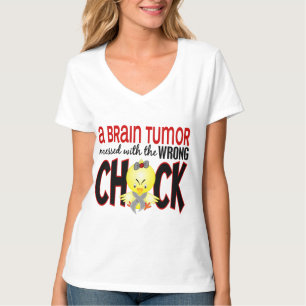 T-shirt La Tumeur Du Cerveau Endommagée Avec Le Mauvais Po