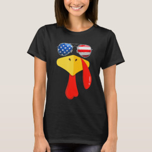 T-shirt La Turquie face Thanksgiving Gobble Day Verre amér