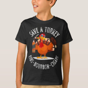 T-shirt La Turquie Mange Pizza Adulte Bourbon Whiskey Amus