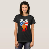 T-shirt La Turquie mignonne face Thanksgiving drapeau amér (Devant entier)