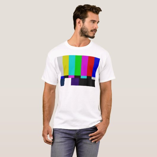 T-shirt La TV barre l'essai de couleur (Devant entier)