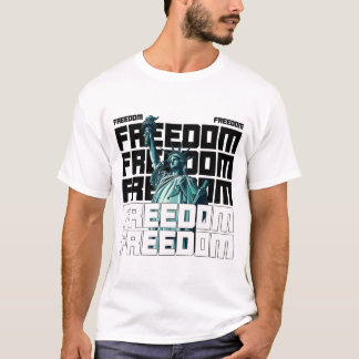 T-shirt La typographie de la liberté avec la statue de la