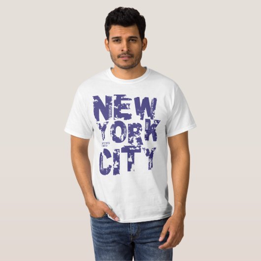T-shirt La typographie des textes de New York City énonce (Devant entier)