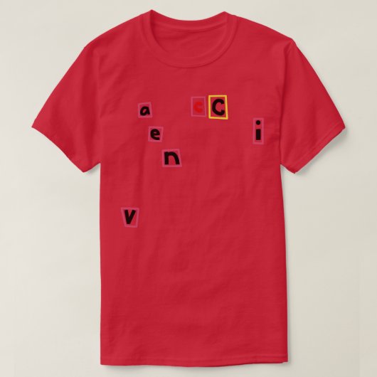 T-shirt La typographie dit Vaccine (Design devant)