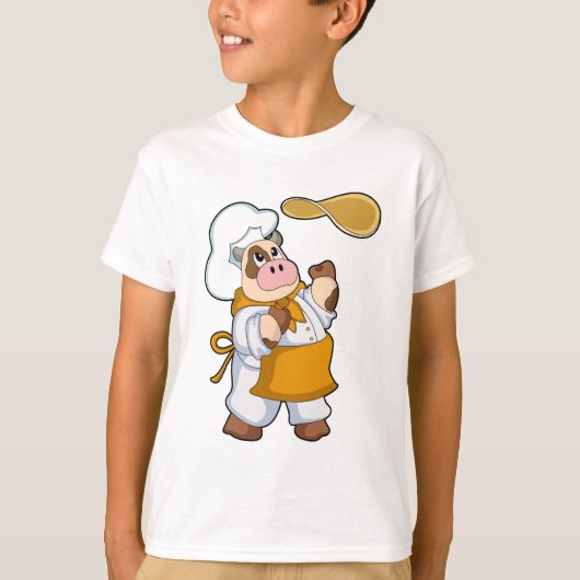 T-shirt La vache fait cuire avec Dough (Devant)