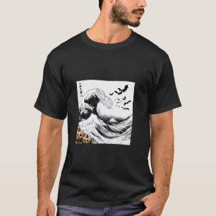 T-shirt La vague d'Hokusai avec les éléments d'Halloween T