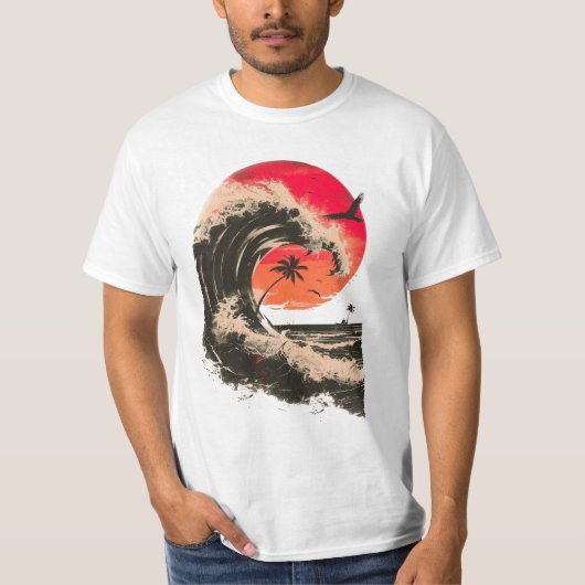 T-shirt La vague - vintage (Devant)