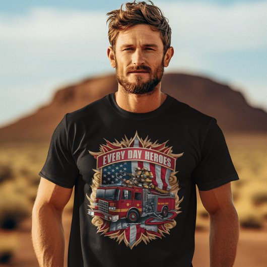 T-shirt La vaillance des pompiers américains