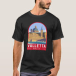 T-shirt La Valette Malte Voyage Art Vintage<br><div class="desc">Design vectoriel de Valette. La ville fortifiée fut établie dans les années 1500 sur une péninsule par les Chevaliers de Saint-Jean,  un ordre catholique romain. Elle est connue pour ses musées,  ses palais et ses grandes églises.</div>