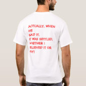T-SHIRT LA VÉRITÉ (Dos)