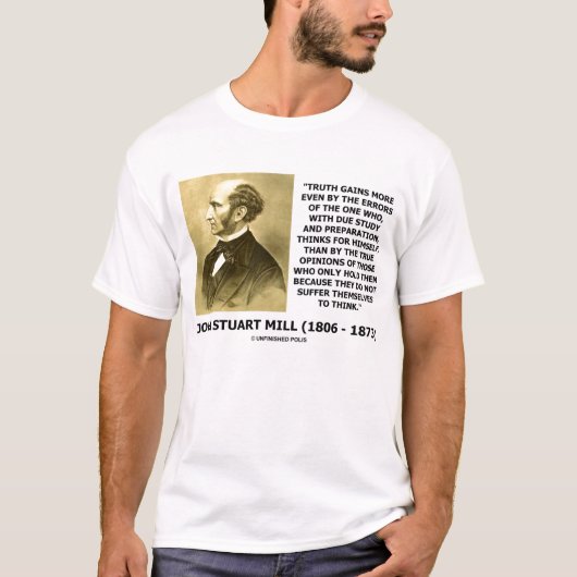 T-shirt La vérité de John Stuart Mill gagne plus souffrent (Devant)