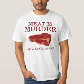 T-shirt La viande est meurtre savoureux (Devant)